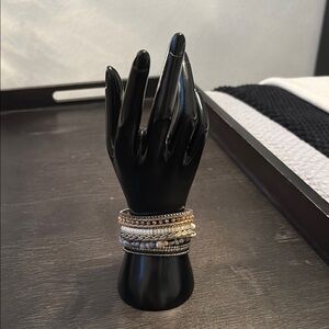 Gold and Silver Layered Bracelet Set